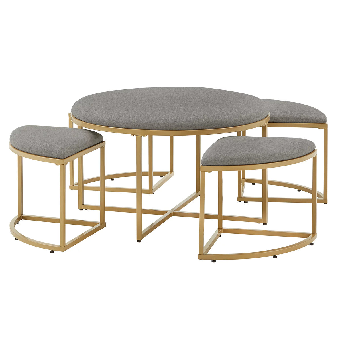 Round Coffee Table with Nesting Stools Y791989
