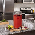 Gallon Beverage Dispenser With Lid, Hammered Glass, Stainless Steel Spigot R18355