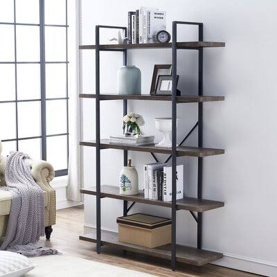 5-Shelf Bookcase with Metal Frame N779