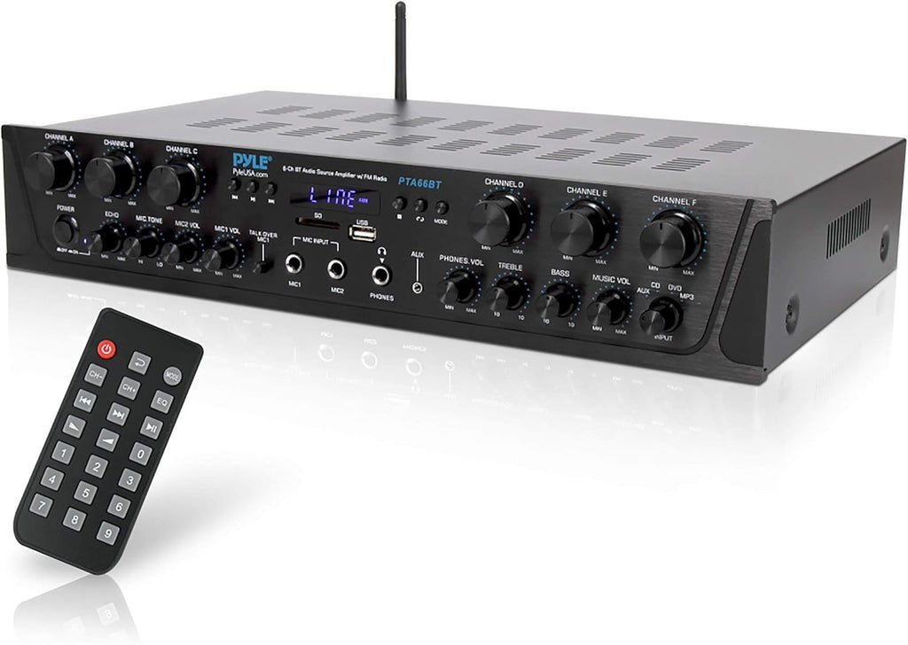 6 Channel 600 Watt Bluetooth Stereo Receiver Amplifier with Digital LCD T99219