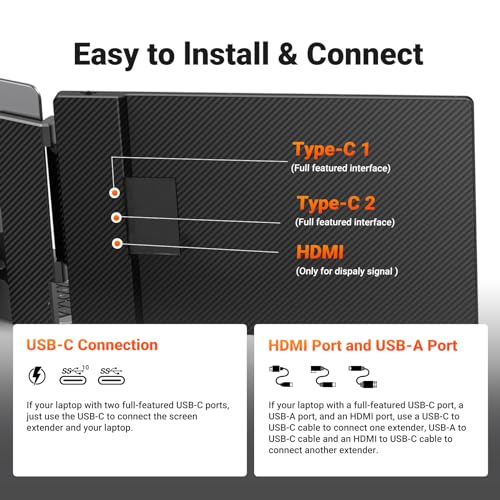 15.6" FHD 1080P IPS Triple Portable Monitor with Built-in Stand and Dual Speakers I9769