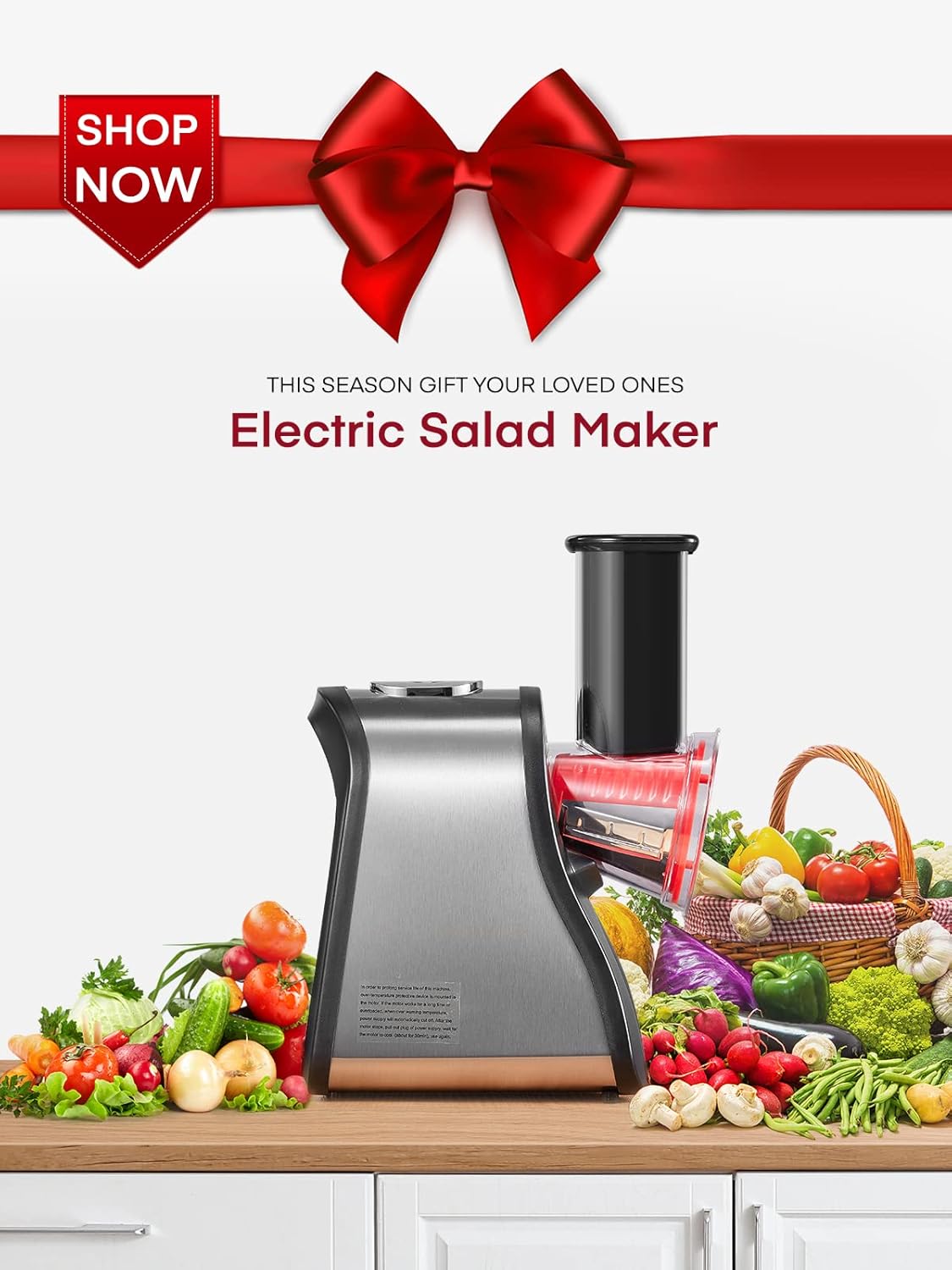 Electric Cheese Grater Salad Maker, Red M23619