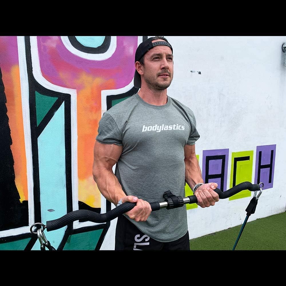 Collapsible Resistance Bands Curl Bar with Carry Bag P94712