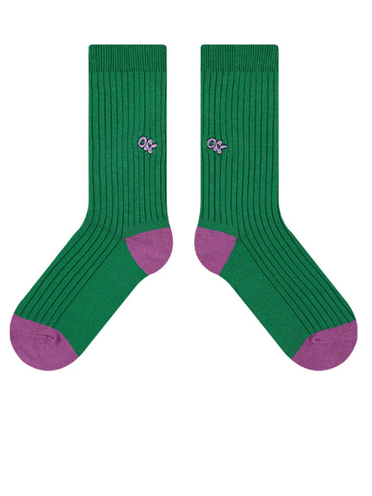 Embroidered Letter Socks B717023