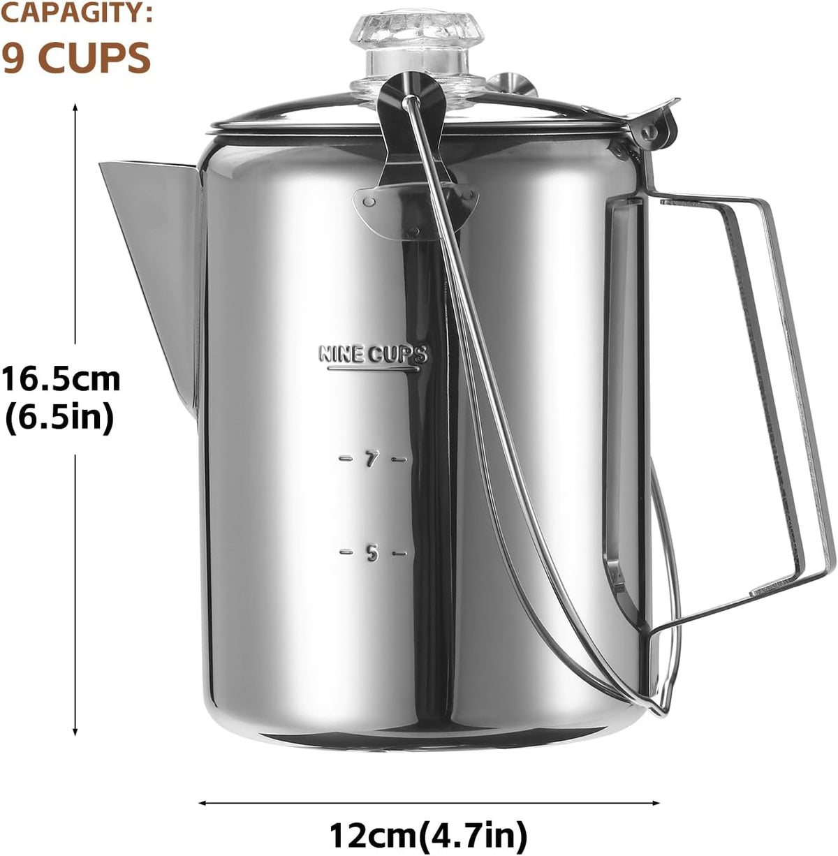 1.2L Stainless Steel Coffee Percolator H463