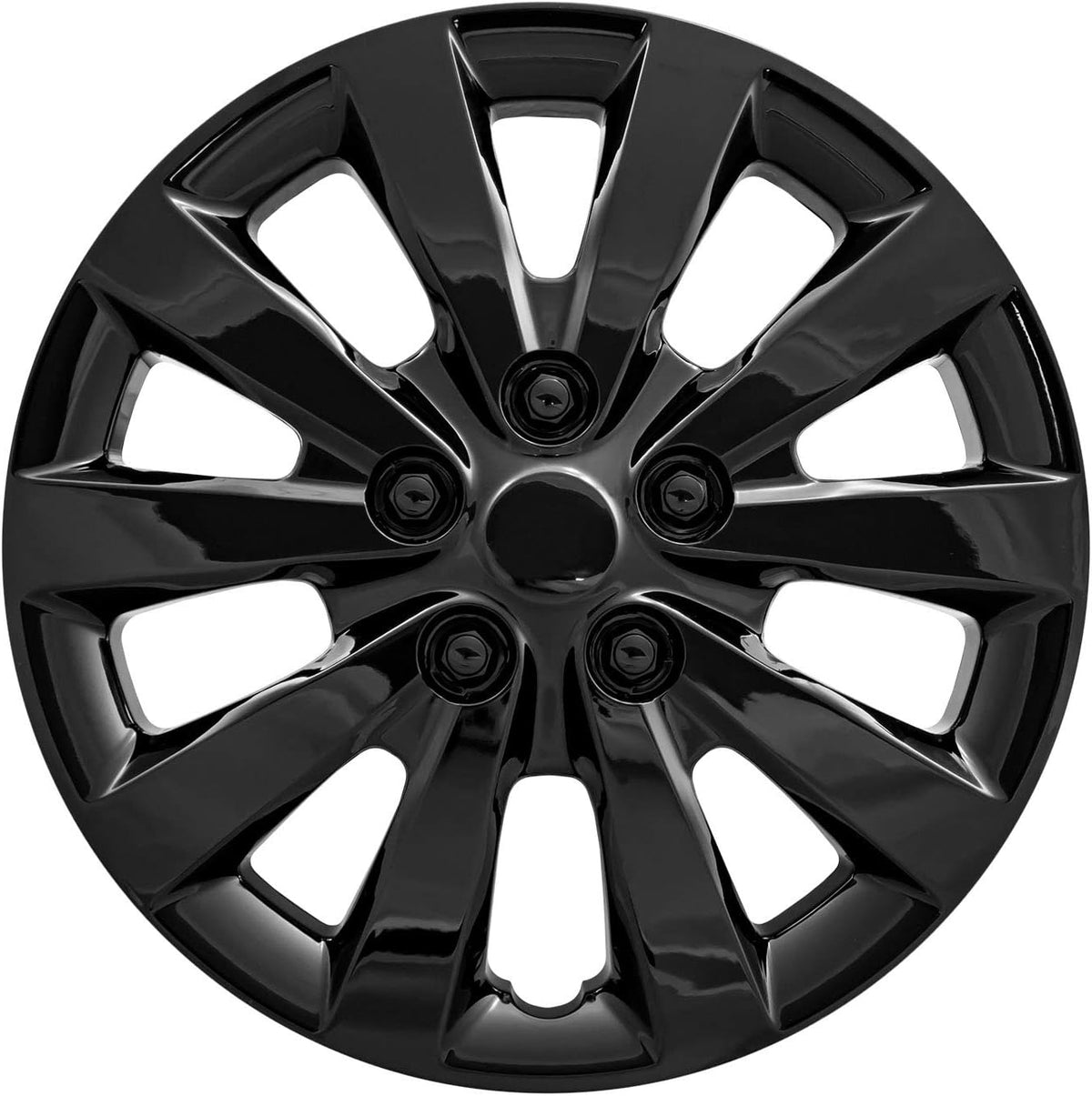 Set of 4 16 10 Spoke Gloss Black Wheel Covers G253