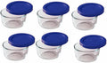 1-Cup Glass Food Storage Bowls with Blue Lid Covers V7083
