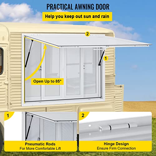 36 x 36 inch Aluminum Alloy Food Truck Service Window with 4 Horizontal Sliding Screen Windows S981