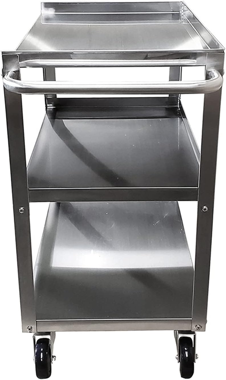 Stainless Steel 3 Shelf Utility Cart on Wheels with Handle M7905