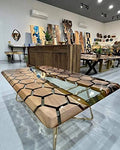 Large Epoxy Resin Dining Table (108 x 36 Inches) X828