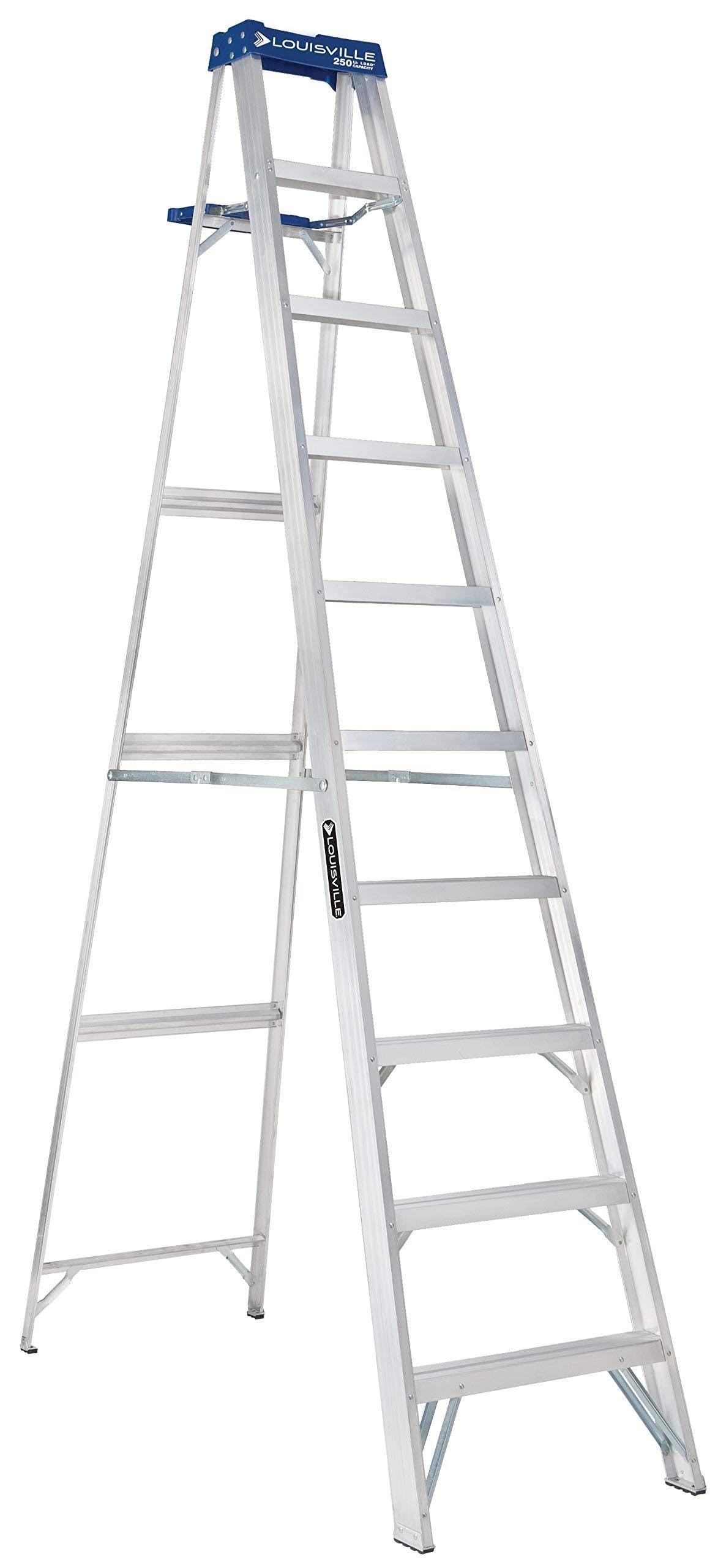 10 ft Aluminum 250 lb Capacity Stepladder V636