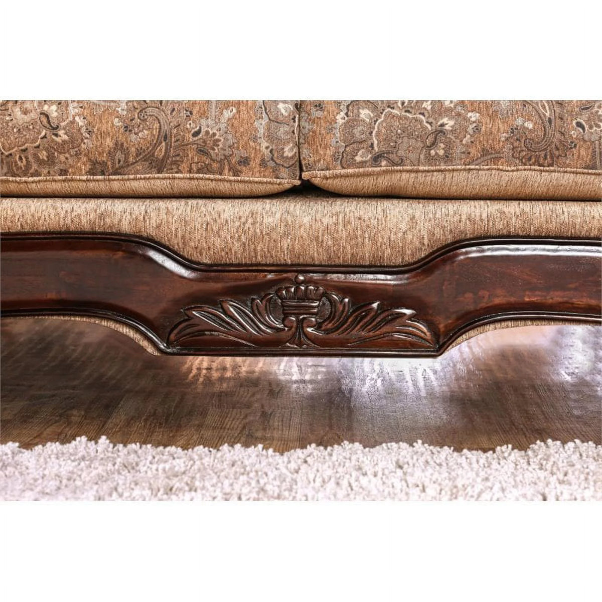 Traditional Chenille Sofa in Gold and Bronze Z620