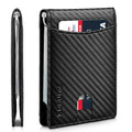 Genuine Leather Slim Bifold Wallet with Money Clip R884698