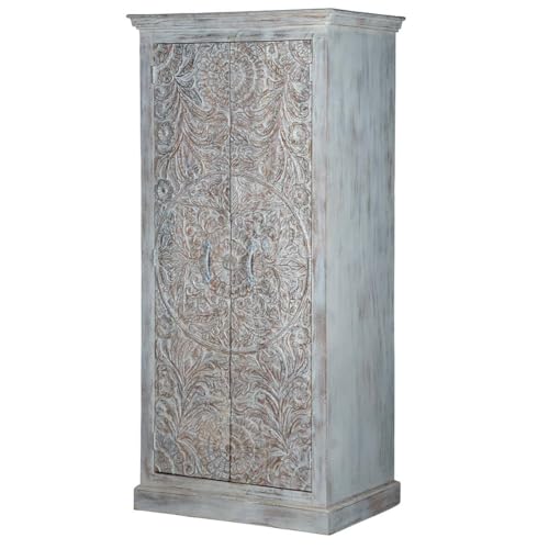 White Solid Wood Wardrobe B839240