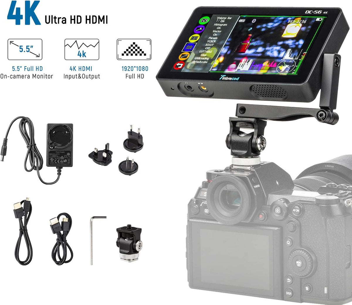 5.5 4K Camera Field Monitor with 1920x1080 HDMI Screen S361438