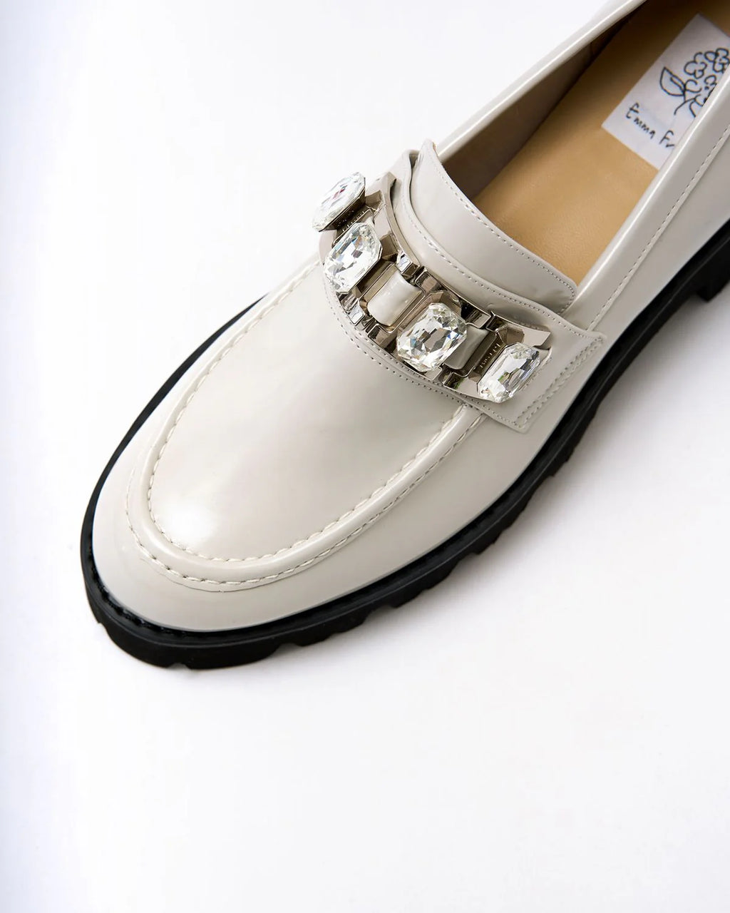 Track Sole Beaded Loafers P3064