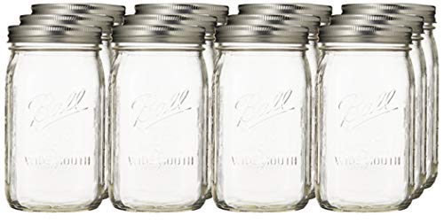Clear Quart (32oz) Wide Mouth Mason Jar 12-pack K605