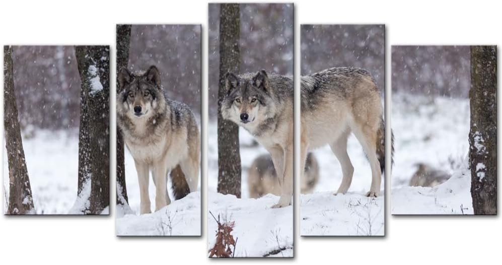 5 Pieces Wolf Canvas Wall Art K46818