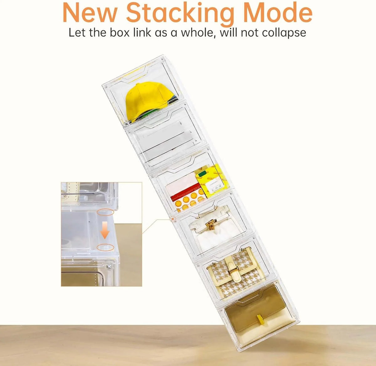 6 Pack Clear Stackable Plastic Storage Bins with Lids F1780
