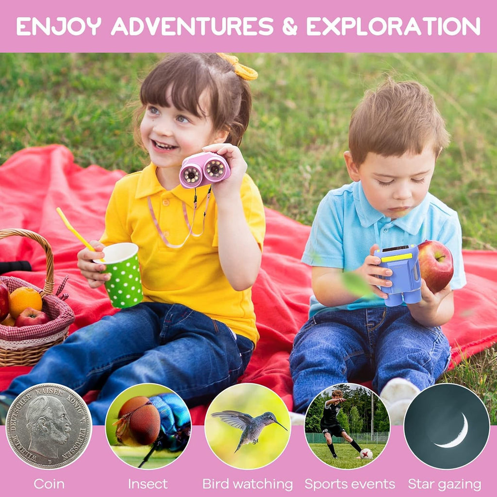 Portable Handheld Kids Microscope 2 LCD Pink N3027