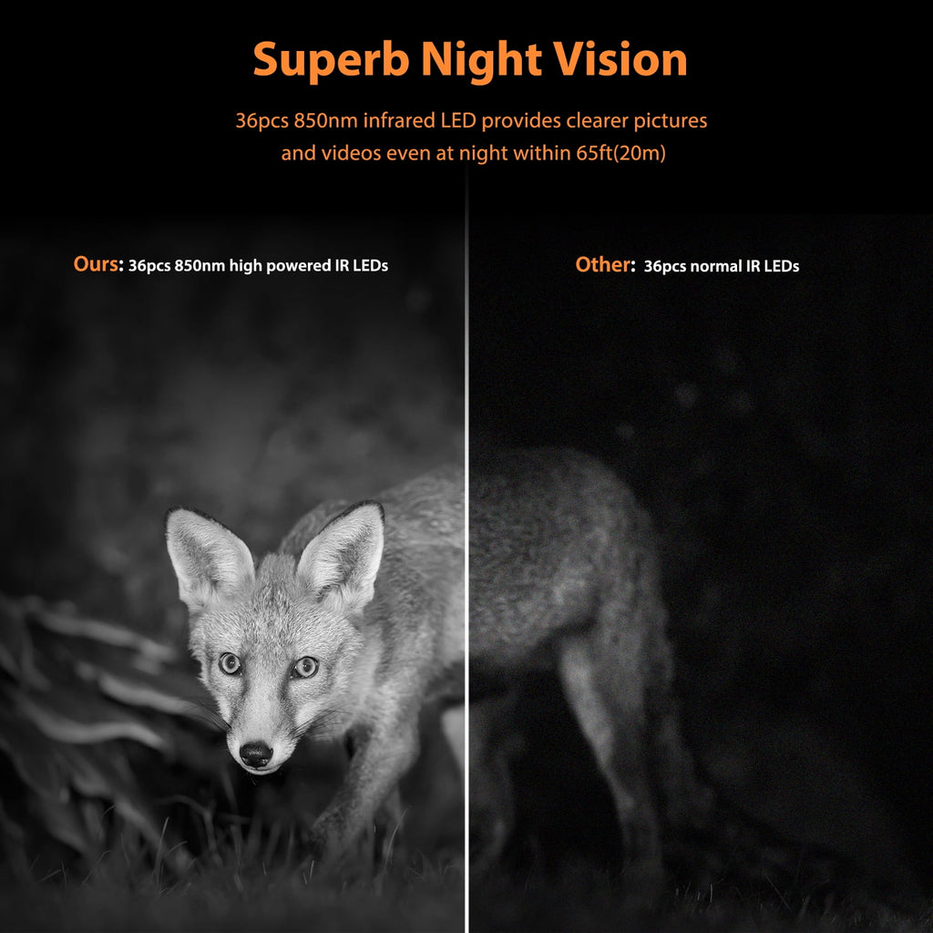 4K 30fps 46MP Night Vision Waterproof IP66 Motion Activated Trail Camera A9133