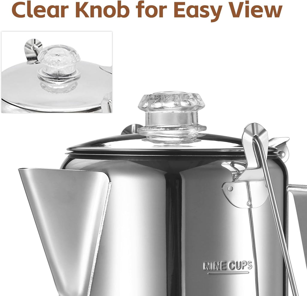 1.2L Stainless Steel Coffee Percolator H463