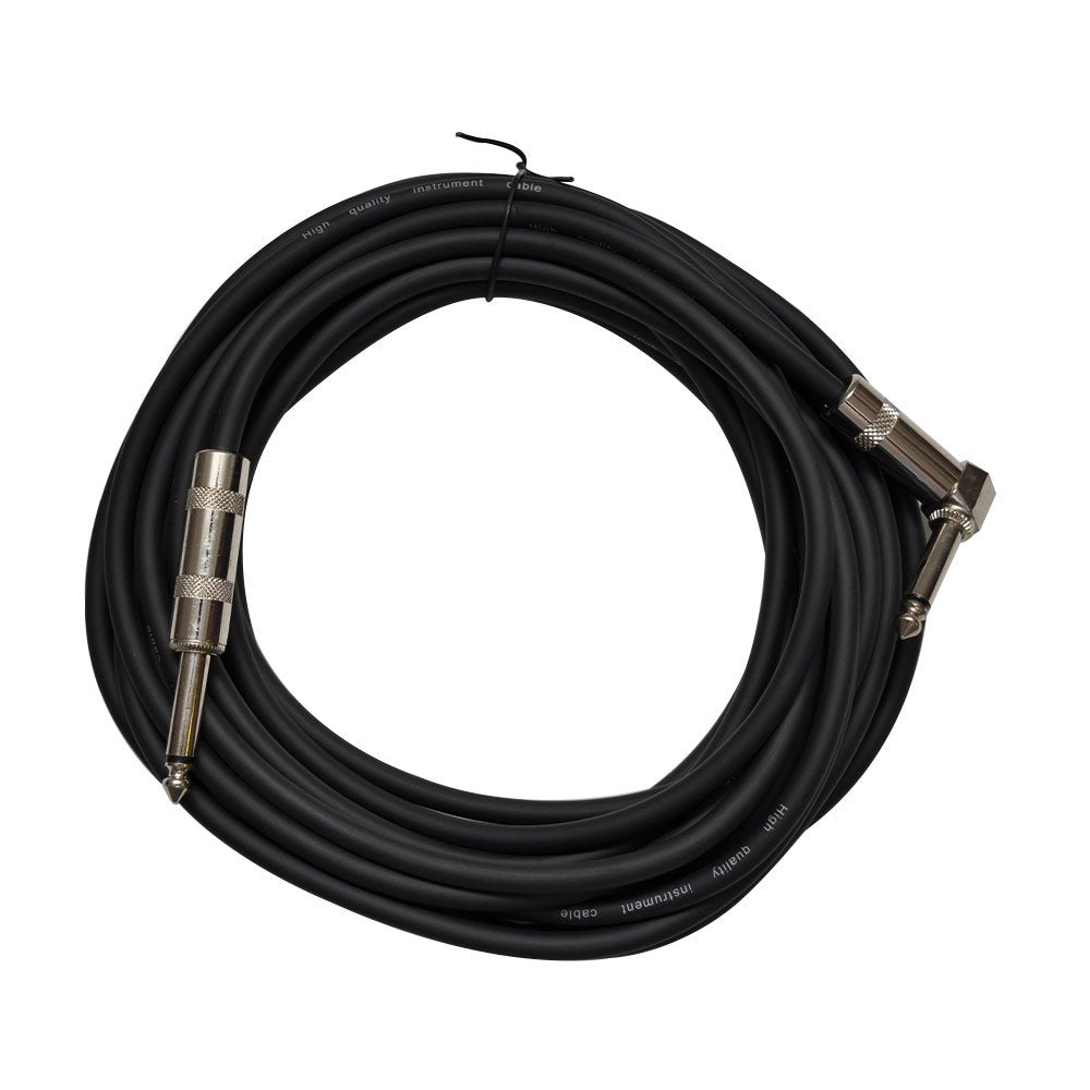 8 Pack of 20 Foot Multi-Color 1/4 Inch TS Right Angle to Straight Guitar Cables S2784
