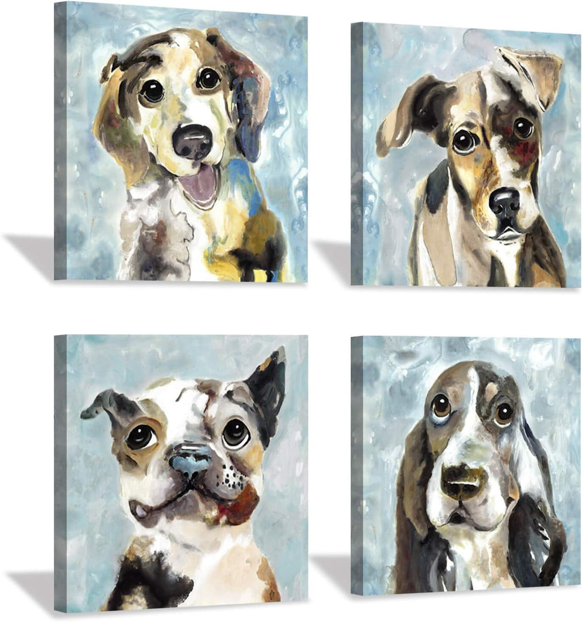 Abstract Dog Canvas Print 16'' x 16'' 4 Panels D61588