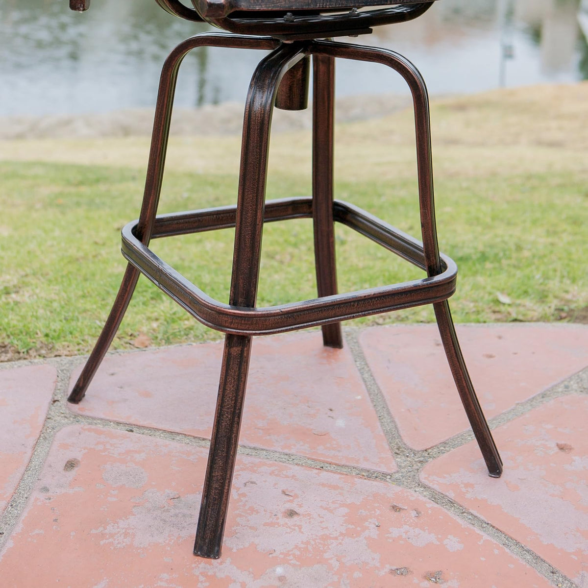 Shiny Copper Cast Aluminum Barstools 2-Pcs Set A1876
