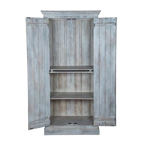 White Solid Wood Wardrobe B839240