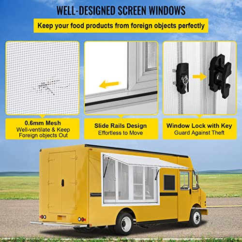 36 x 36 inch Aluminum Alloy Food Truck Service Window with 4 Horizontal Sliding Screen Windows S981