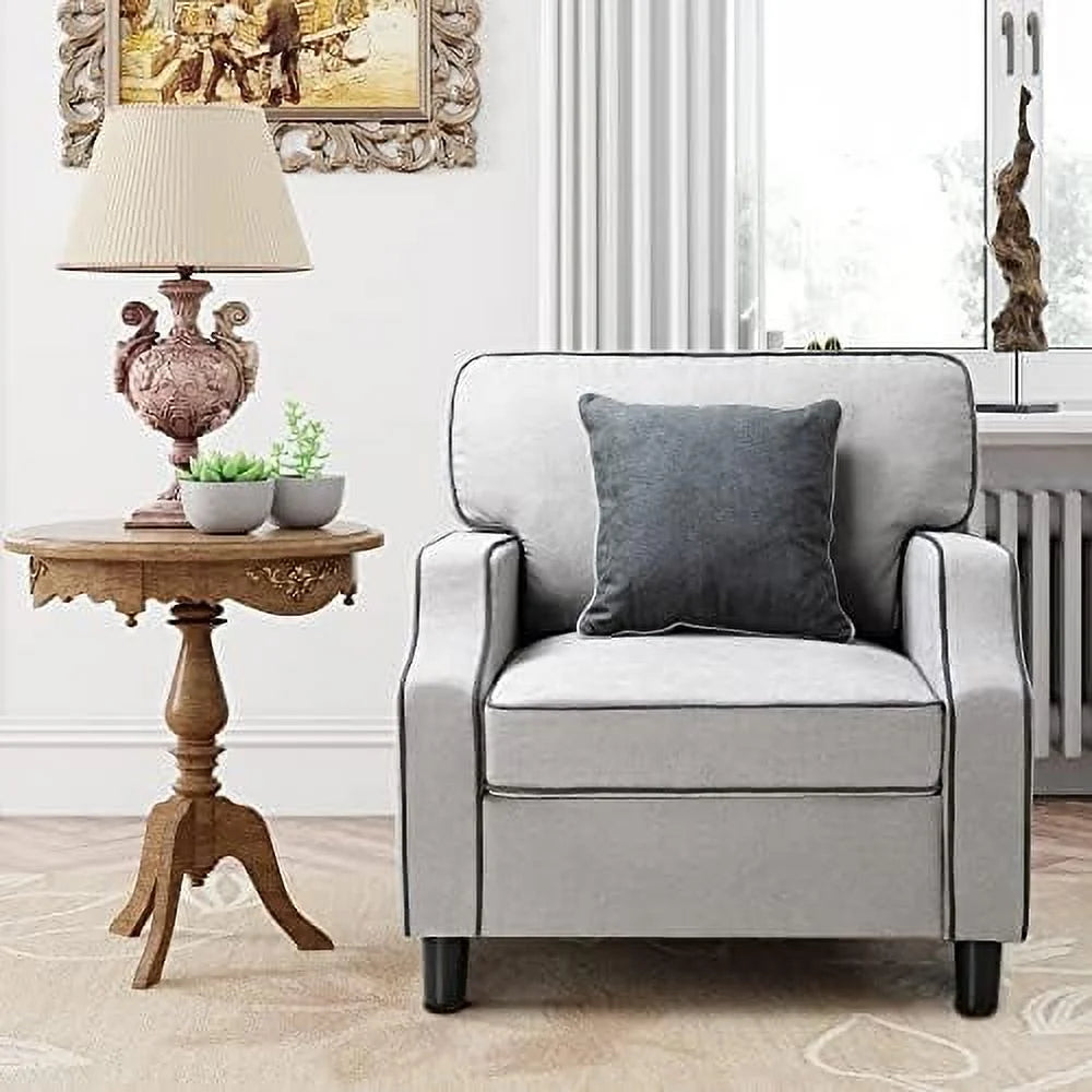 Light Gray Fabric Accent Armchair P83399