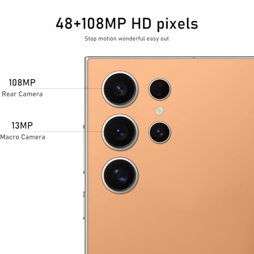 Cyan 6.8" HD Screen 48+108MP Zoom Camera 6800mAh Unlocked Smartphone E762