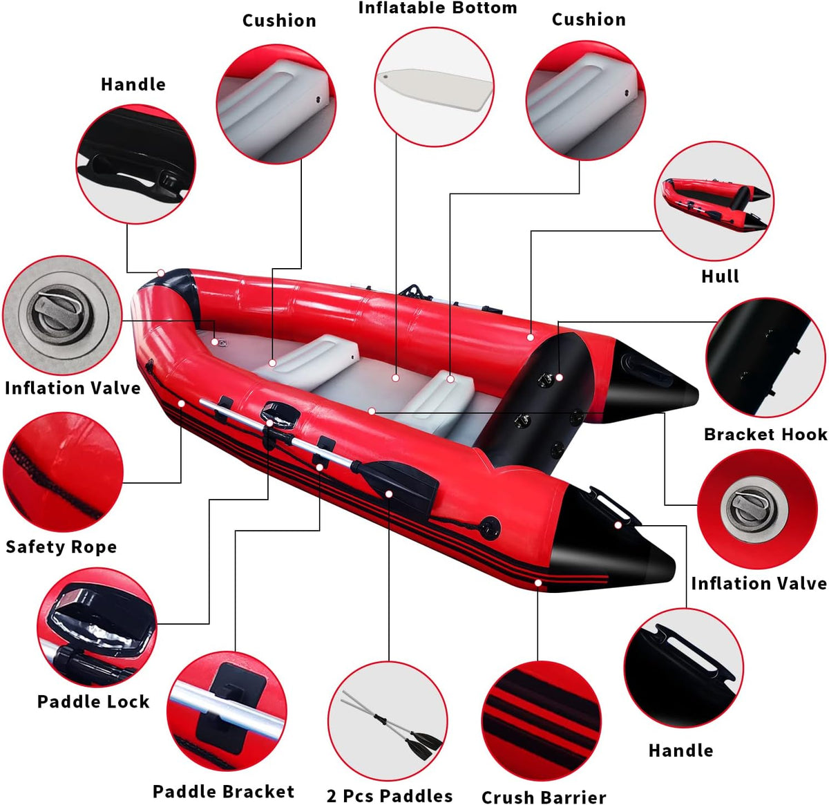 10 ft 4 Persons Inflatable Boat with Paddles Air Pump Carry Bag O7943