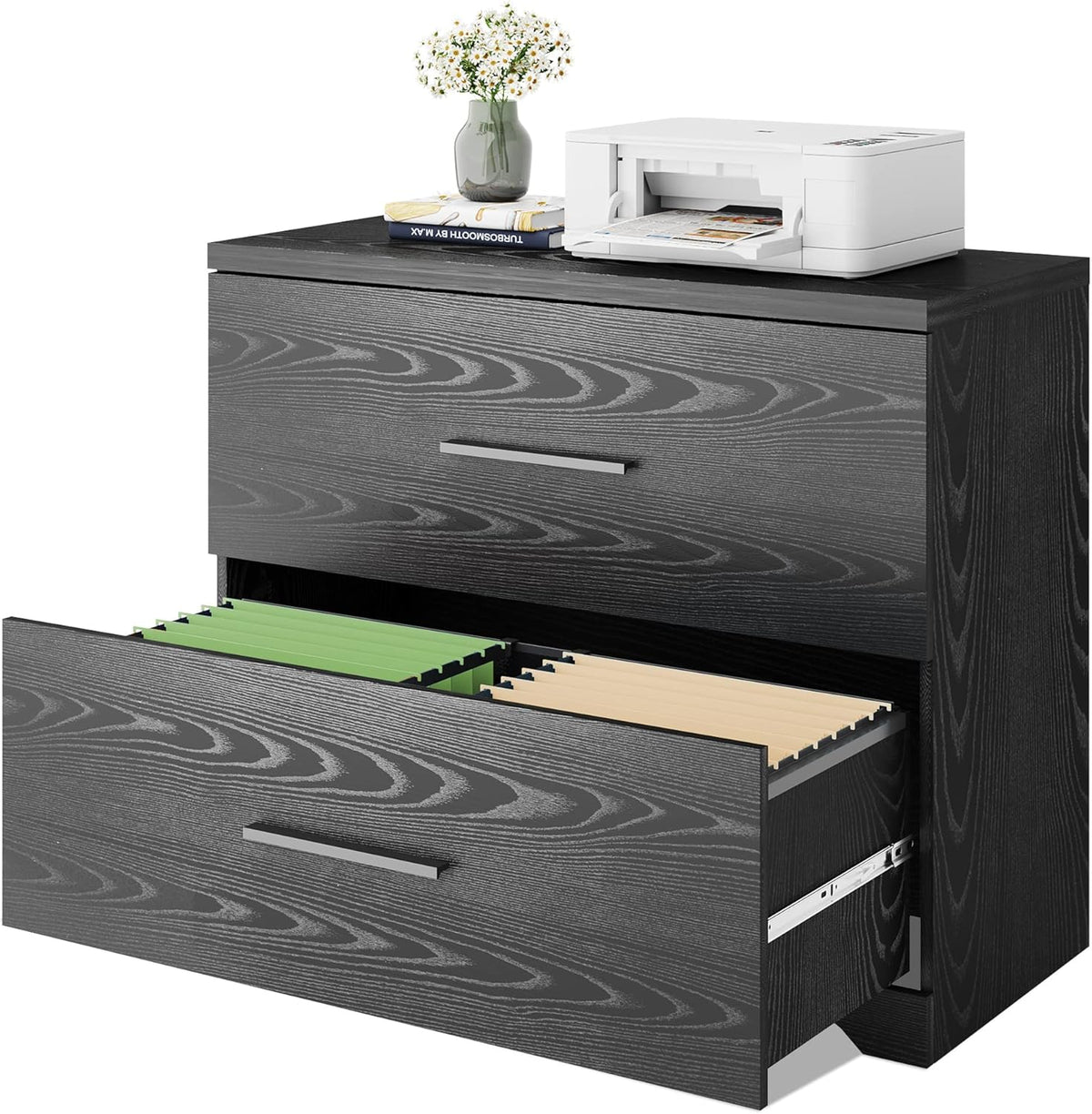 2 Drawer Wood Lateral File Cabinet with Anti-tilt Mechanism D64044