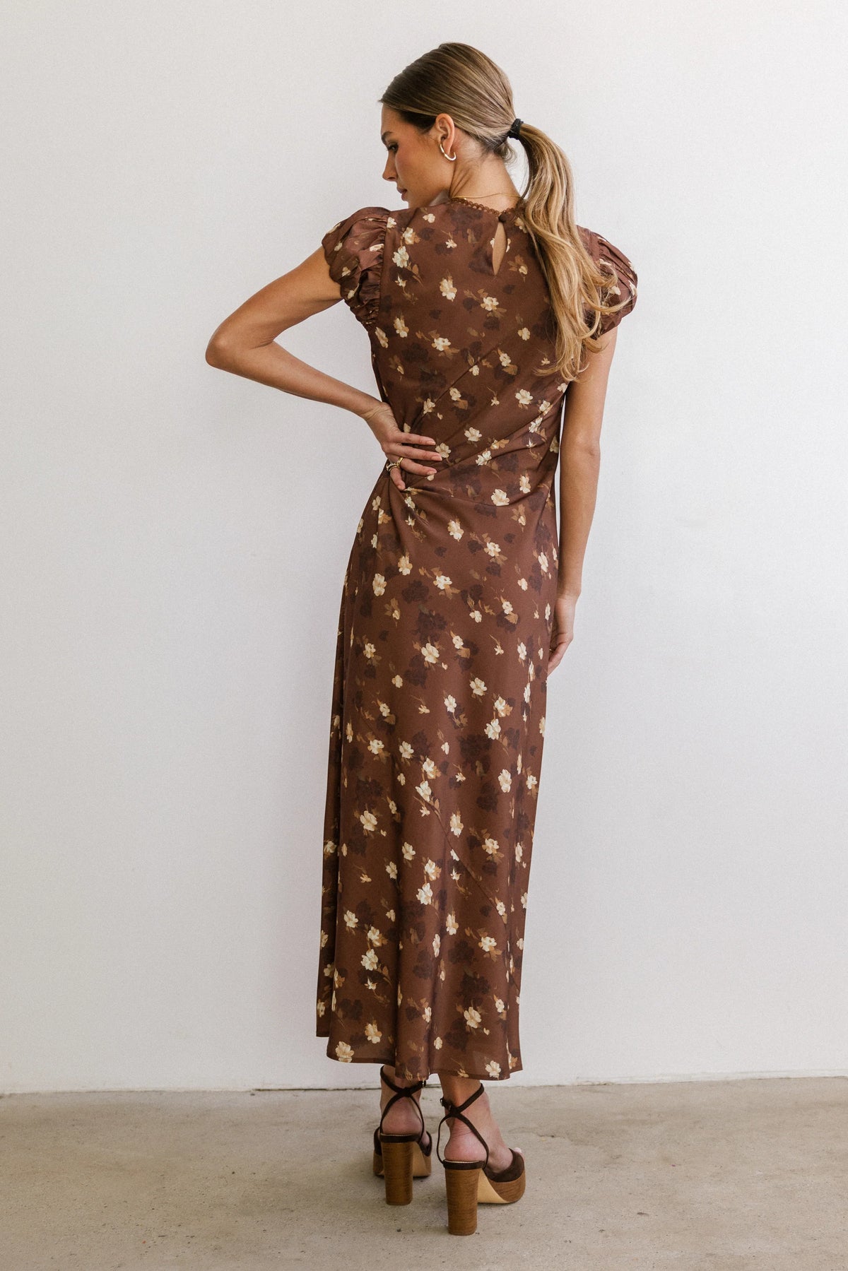 Brown Floral Maxi Dress H892285