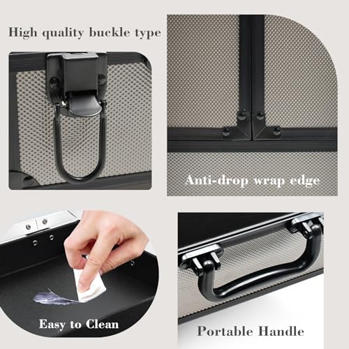 Large Black Portable Makeup Train Case D342