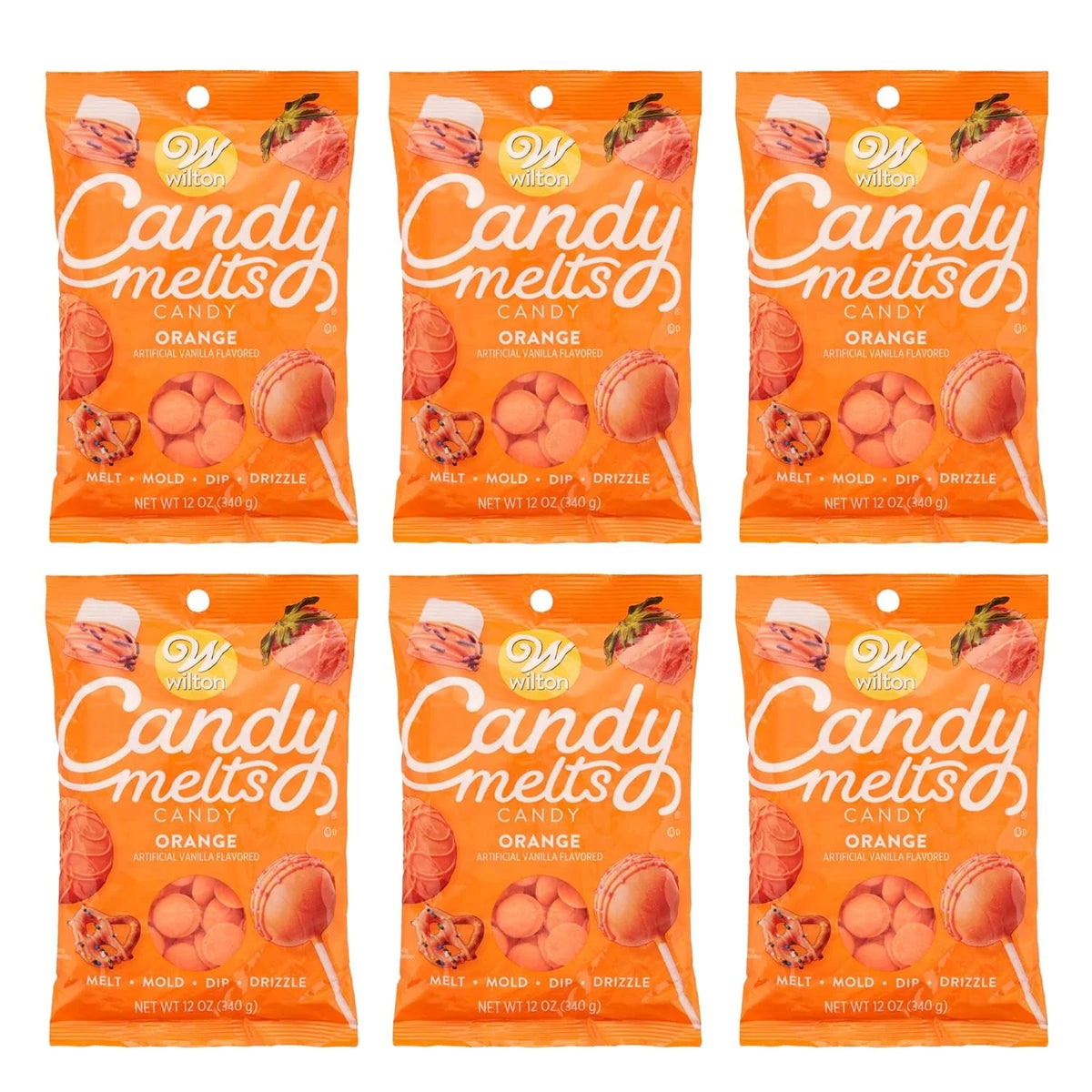 Orange Candy Melts, 12 oz, Pack of 6 I86802