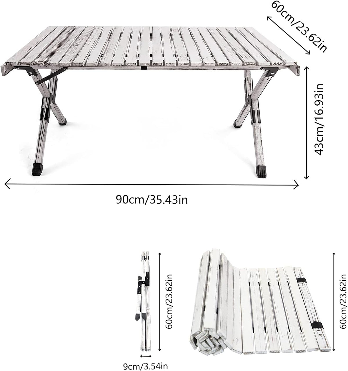 Wood Folding Portable Camping Table with Carrying Case T648