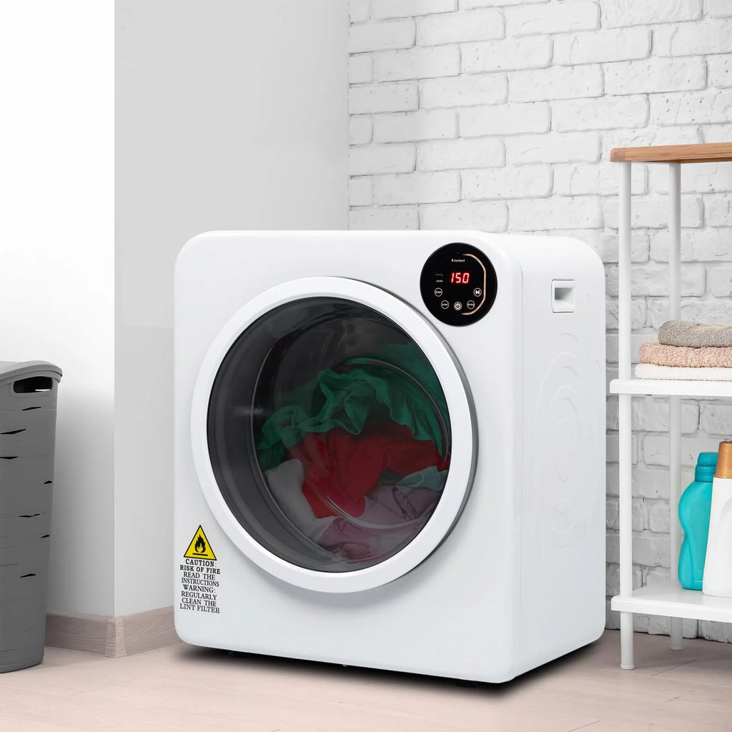 White 3.5 Cu.Ft Stainless Steel Compact Electric Clothes Dryer M106