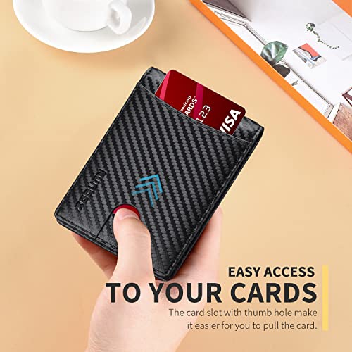 Genuine Leather Slim Bifold Wallet with Money Clip R884698