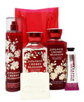 Japanese Cherry Blossom Fine Fragrance Mist, Shower Gel, Body Lotion and Hand Cream with Sample Soap Gift Bag Set R5871