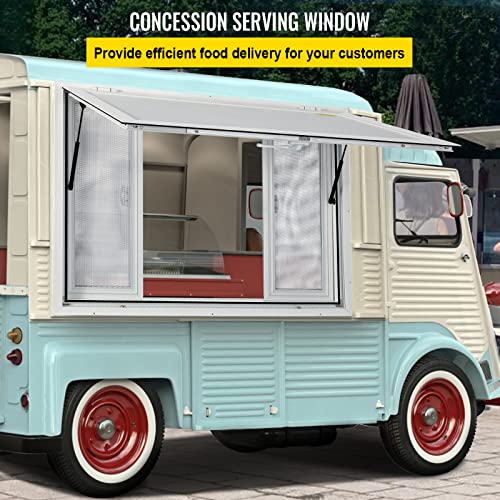 36 x 36 inch Aluminum Alloy Food Truck Service Window with 4 Horizontal Sliding Screen Windows S981
