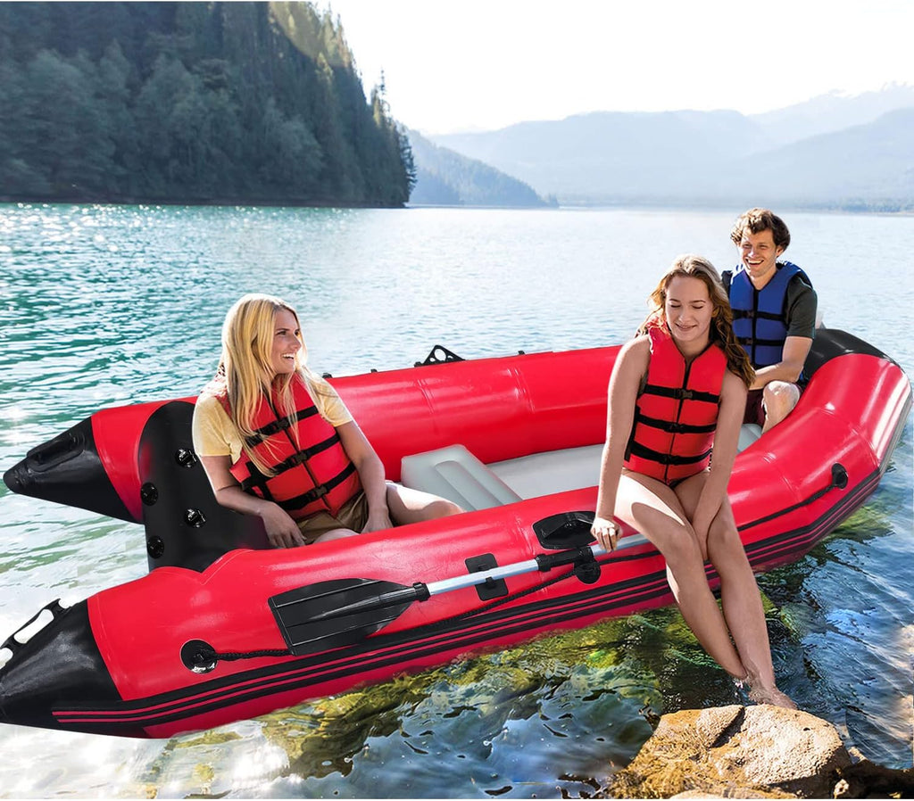 10 ft 4 Persons Inflatable Boat with Paddles Air Pump Carry Bag O7943
