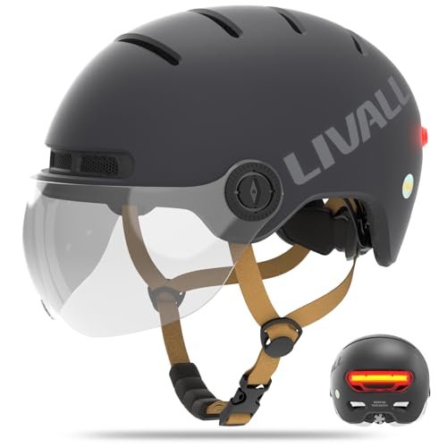 Smart Bike Helmet with LED Lights & Removable Visor Q135