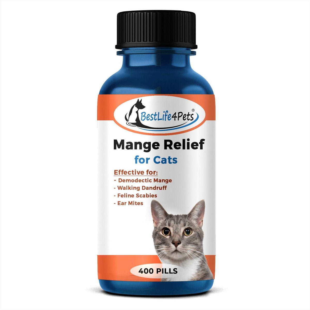 Demodectic Mange and Scabies Relief for Cats Ear Mites & Itch Relief Supplements for Cat Itching Relief W5342