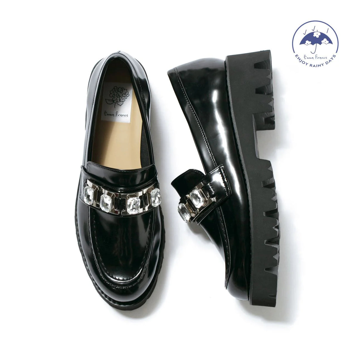 Track Sole Beaded Loafers P3064