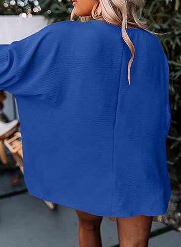 Womens 3/4 Sleeve V Neck Loose Fit Tops T8045