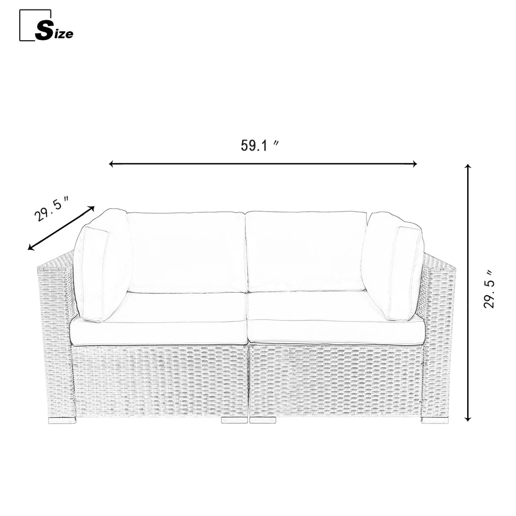 Red 2-Piece Rattan Outdoor Sofa Set E949586