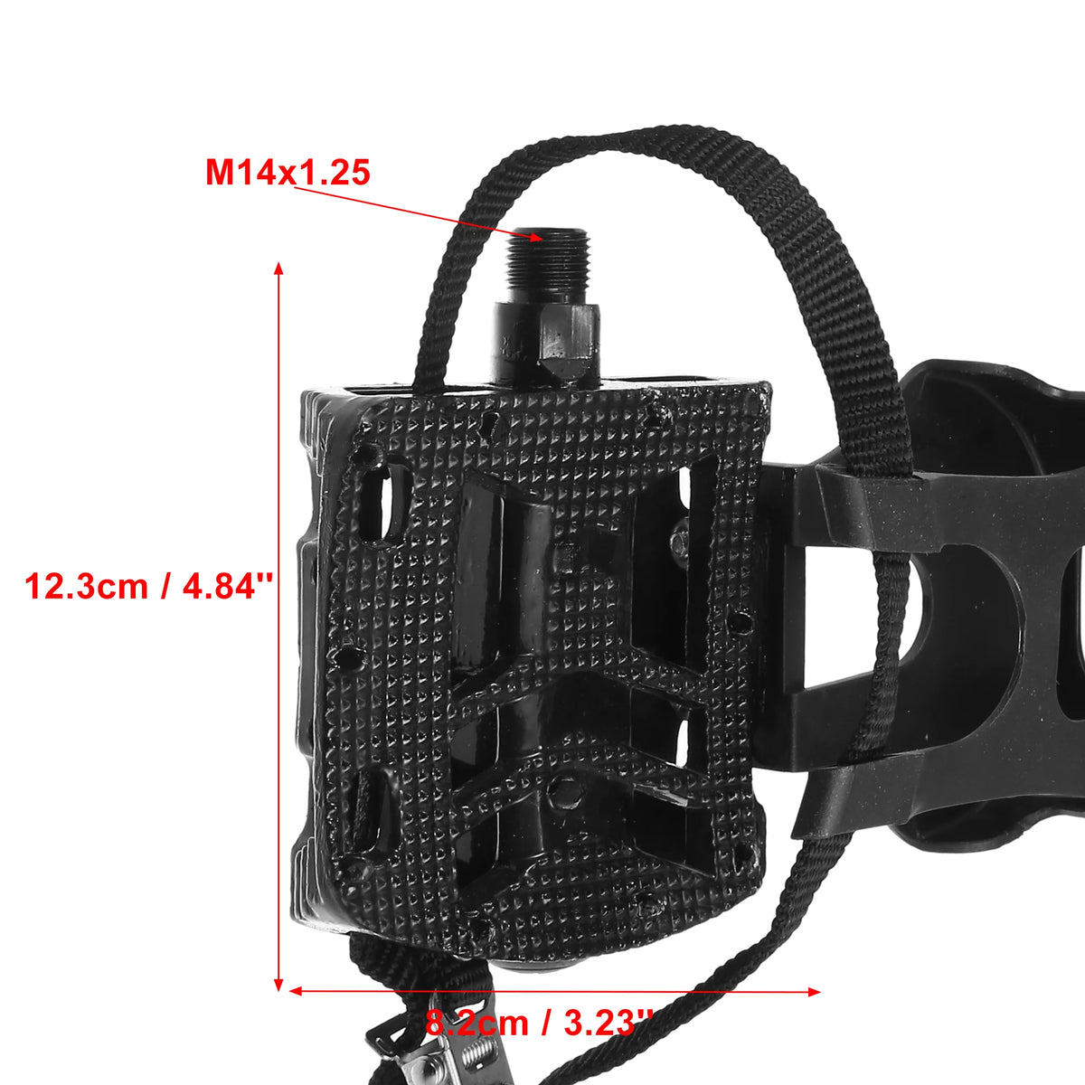 Bicycle Pedals 9/16'' Spindle with Toe Clips Black B117